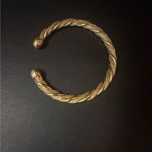 New Stainless Steel Gold Twisted Bangle